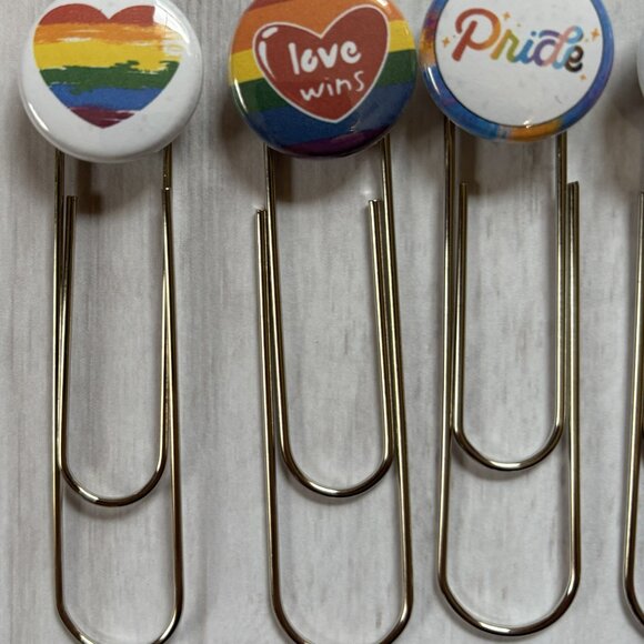 Pride Jumbo Planner Clip Set - Love Wins Bookmark Bundle | Rainbow & Equality - Picture 2 of 3